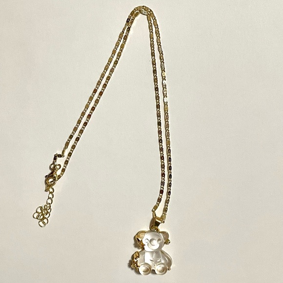 Resin Starry Teddy Bear Pendant Necklace - Picture 4 of 9